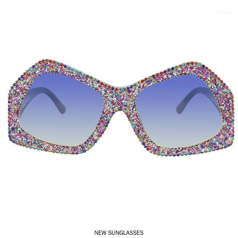 

Sunglasses 2021 Fashion Frameless Windproof For Women Unisex Style Big Diamond Goggle Sun Glasses Men UV400 FML1