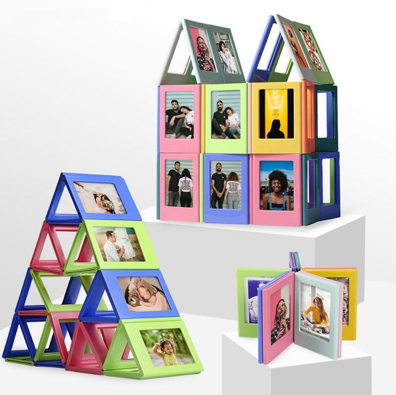 

Instax Mini Film Po Frame 3 Inch Fujifilm Magnetic Fridge For Children's DIY Assemble Home Decoration 3Pcs Frames