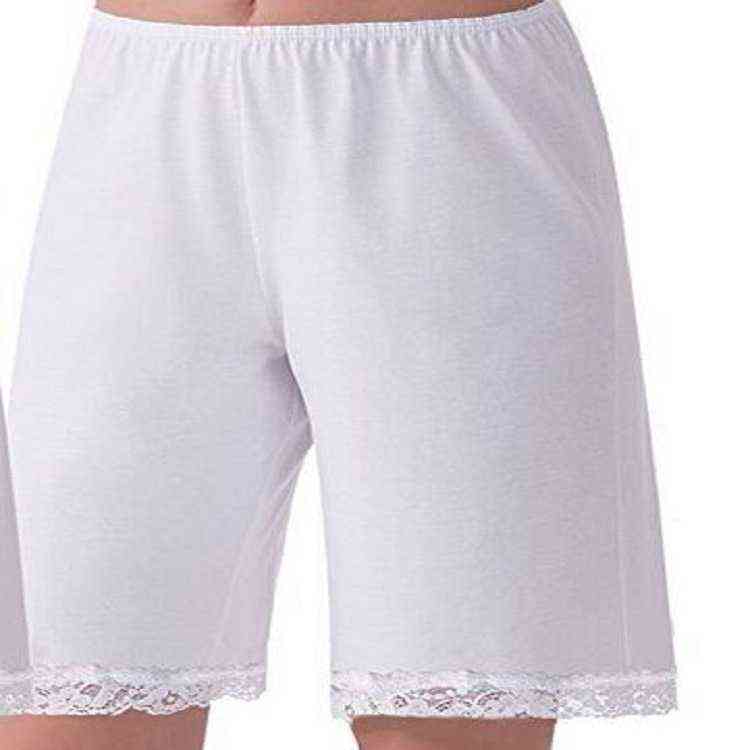 

Custom made pure cotton modal large size light proof shorts lace safety pants 211201, White