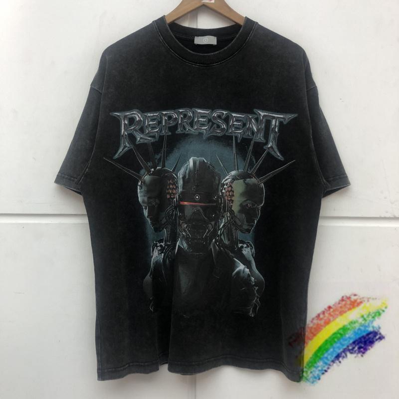 Men's T-Shirts Vintage Represent T-shirt Men Women 1:1 High-Quality T Shirt Streetwear Oversized High Street Top Tees-image-741325553