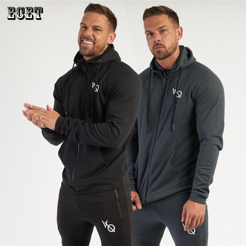 

Men's Jackets Gyms Sportswear Jogger Brand Fashion Casual Clothing Cotton Zipper Hooded Jacket Tops, Black;brown
