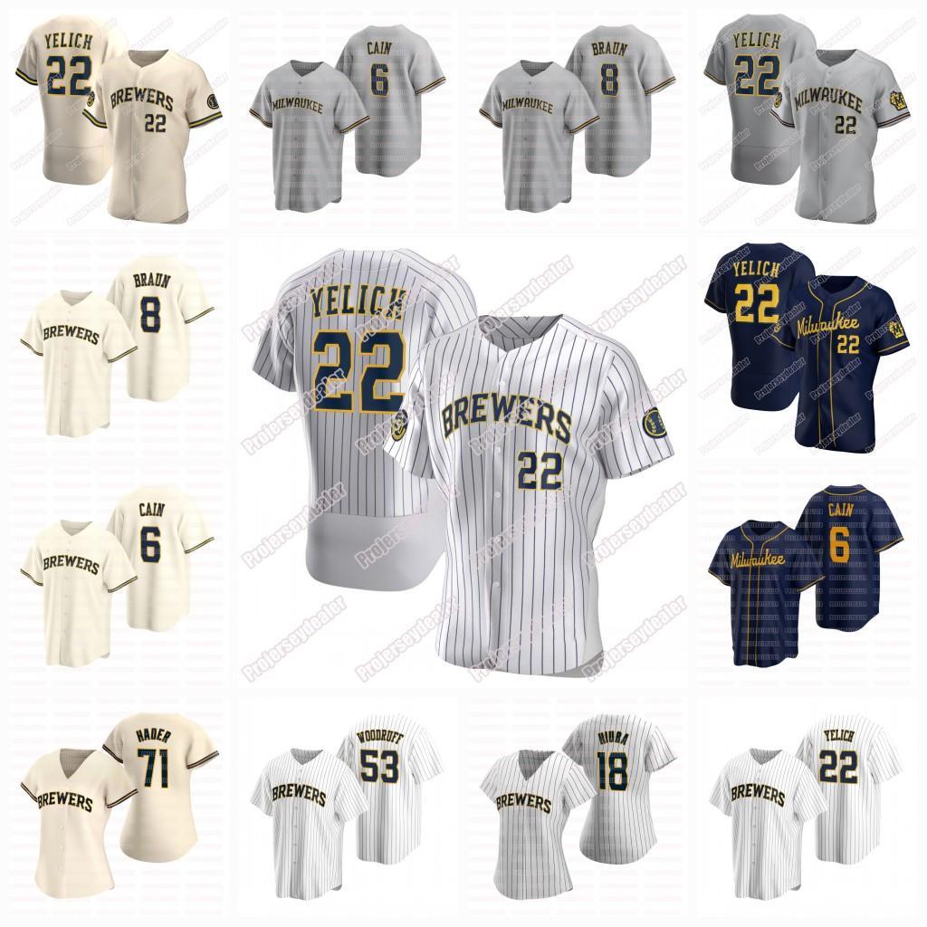 

22 Christian Yelich Milwaukee 2020 50th Josh Hader Woodruff Lorenzo Cain Ryan Braun Brent Suter Orlando Arcia Keston Hiura Jersey, White youth s-xl