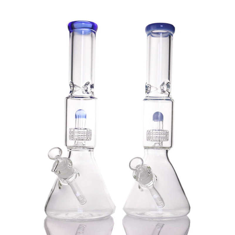 

hookah beaker glass bong water pipes ice catcher birdcage perc thick material oil dab rig for smoking 14" bongs with 14mm joint