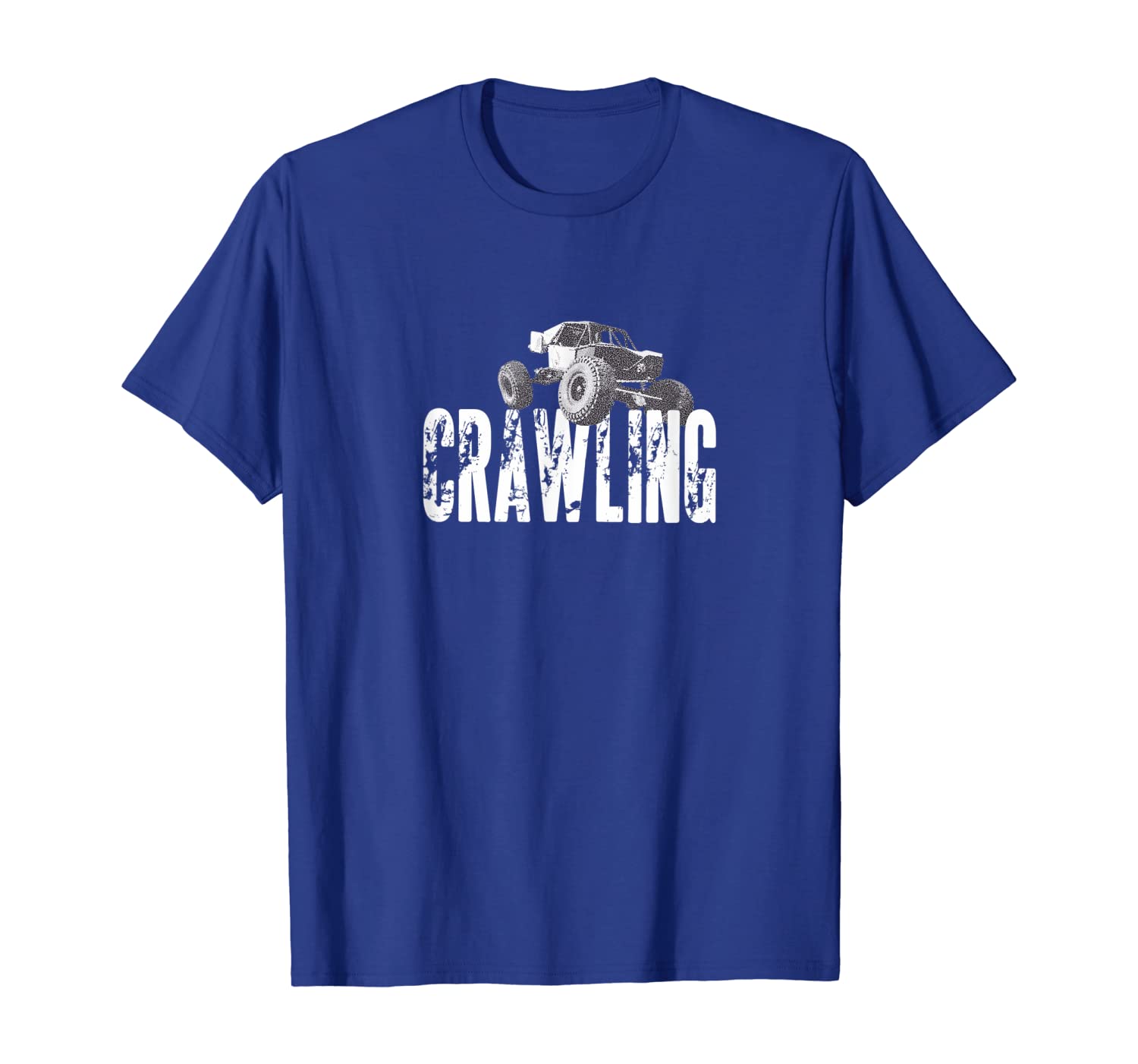 

a crawling crawlers scale off road truck t-shirt, White;black