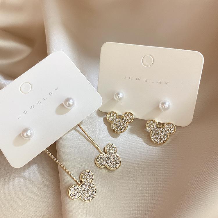 

Dangle & Chandelier Asymmetric Pearl Earrings Stud Long Rhinestone Cute Mouse Creative Anime Jewelry Wholesale Korean Cartoon Accessories Fo, Silver