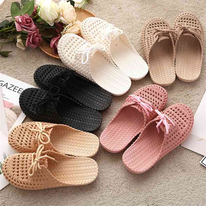 

Low Price Fashion Design Women Summer Sandals Lace-up Breathable Non Slid Flat Woman Female Ladies Sweet Slippers 210607, Pink