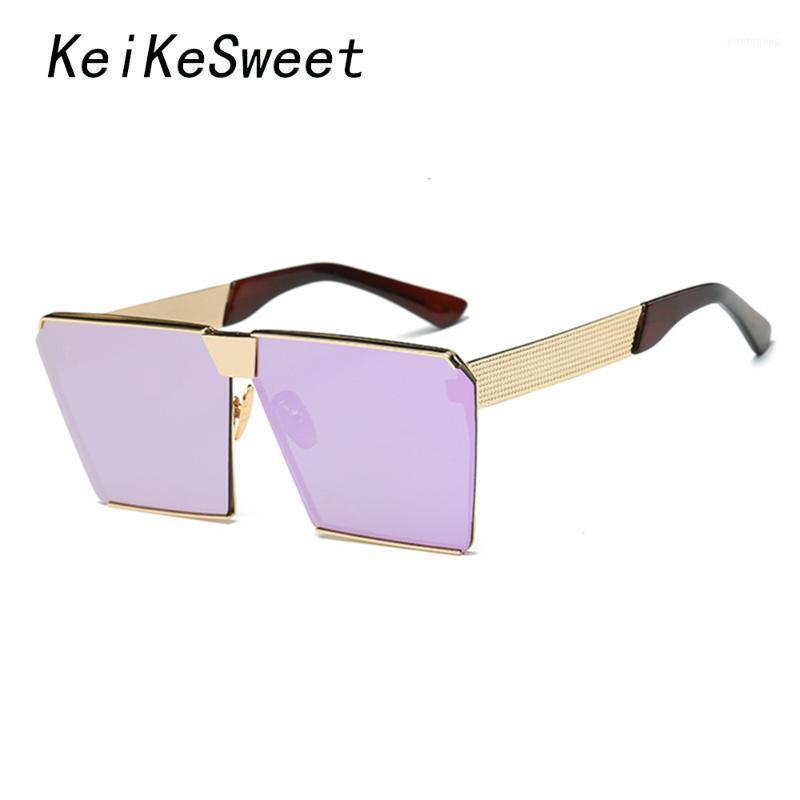 

Sunglasses KeiKeSweet Fashion Brand Designer Square Top Hip Hop Rock Women Rose Gold Ladies Oversized Sun Glasses K00191
