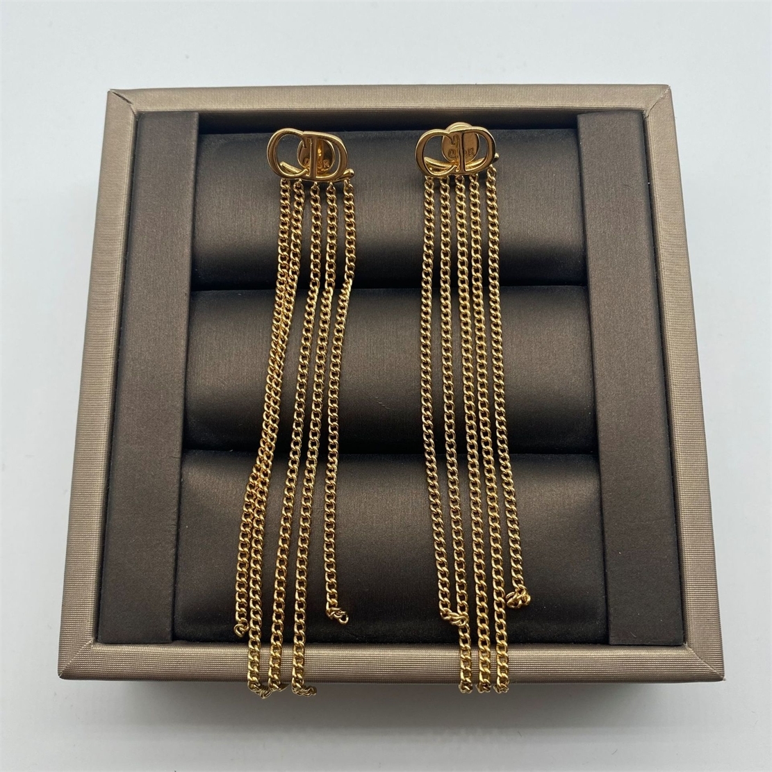 

D home / D home CD letter tassel blessing bag net red trend fashion long hanging long earrings femaleK, Golden
