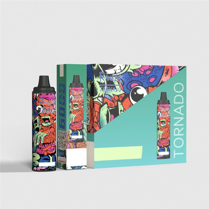 

100% Original cigarettes RandM Tornado 6000 puffs Disposable Vape Device With Airflow Control Rechargeable 850mAh Battery 12ml Pod