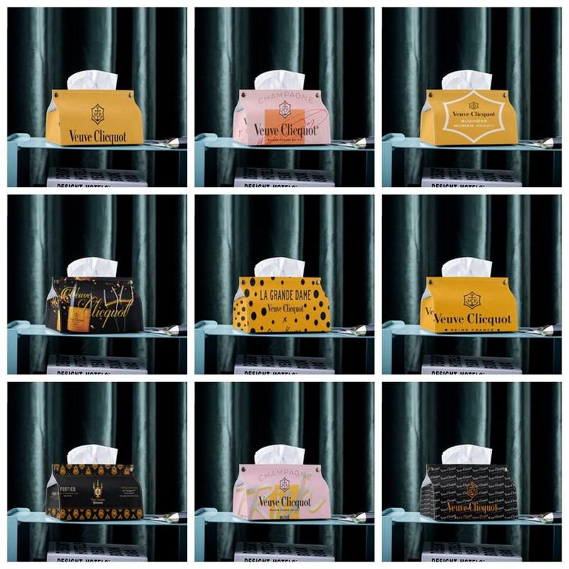

Tissue Boxes & Napkins 2021 Fashion Veuve Clicquot Champagne Leather Box Home Decor Car Holder