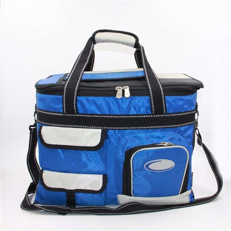 

Korean version outdoor large capacity picnic blue flip insulation portable waterproof single shoulder oblique cross ice bag