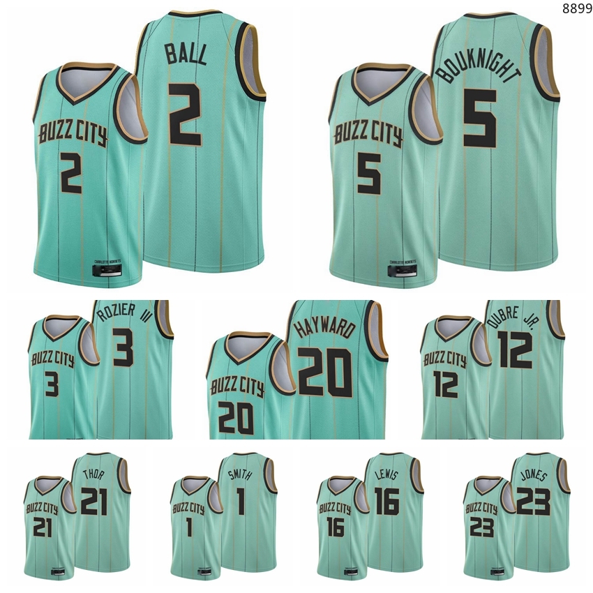 

CharlotteHornetsMen LaMelo Ball Gordon Hayward James Bouknight Kai Jones Kelly Oubre Jr. 2021-22 Mint Green City Basketball Jersey Size S-3XL