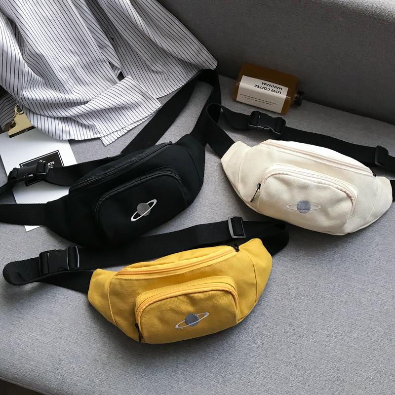 

Canvas Women Waist Bags Unisex Chest Bag Trendy Belt Casual Travel Female Shoulder Fashion Fanny Pack Belly Purse