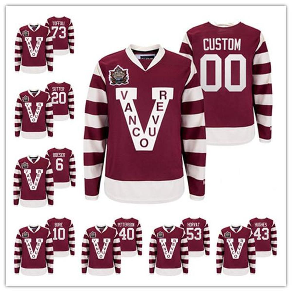 

Vancouver Canucks 33 H.Sedin Custom Jersey Millionaires Heritage Classic Burgundy Bo Horvat Quinn Hughes Elias Pettersson Vintage Pavel Bure Jerseys, Red