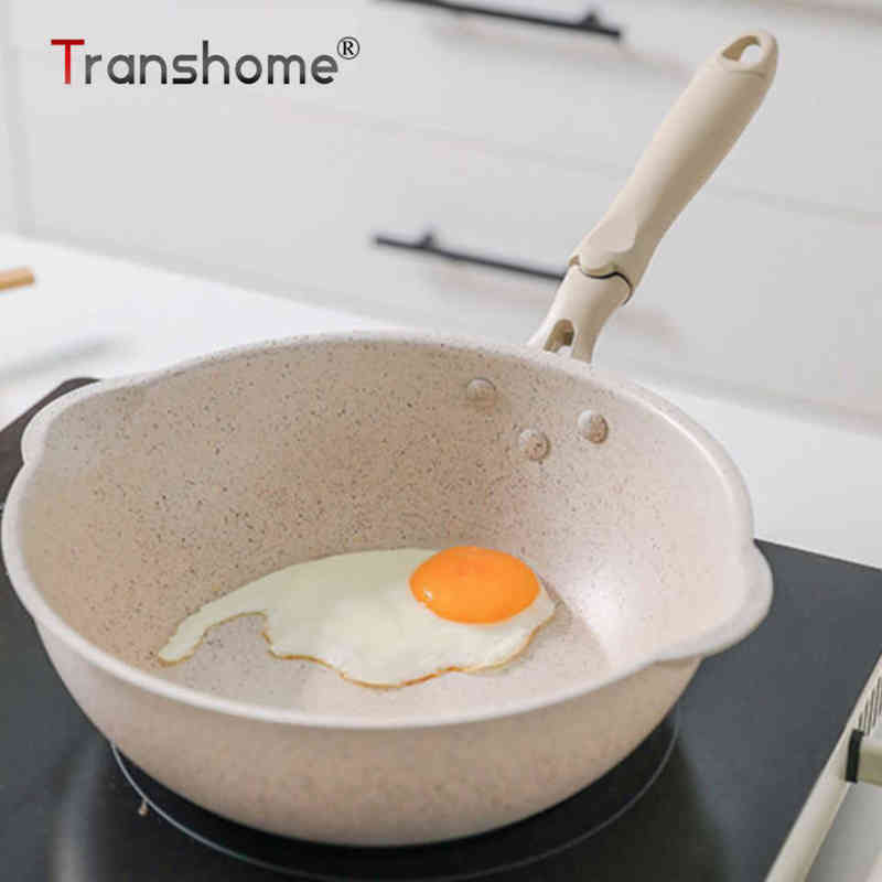 

Transhome White Large Medical Stone Frying Pan Non-stick No Fume Omelette Egg Pancake Steak Fryer Induction Cooker Gas Cooker H1209