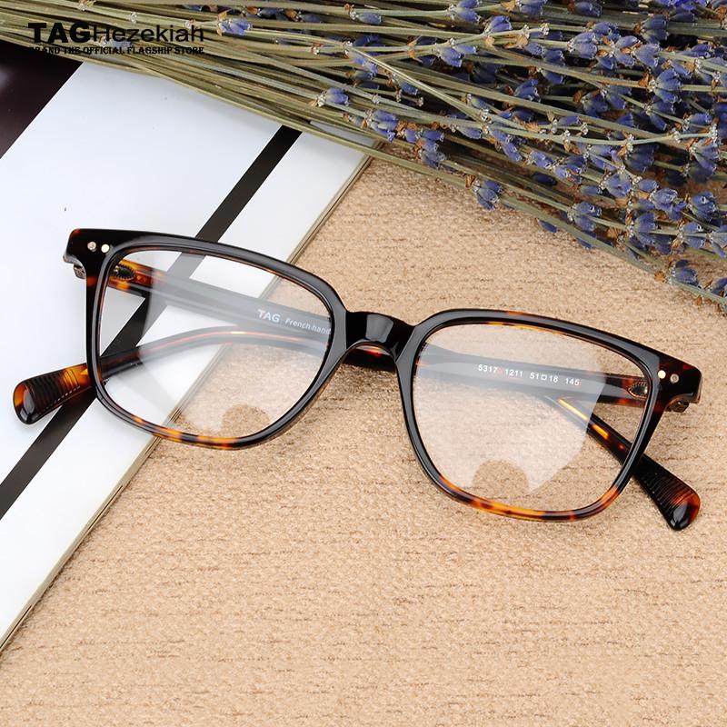 

Eyewear Frames 2021 TAG Hezekiah Brand Men Women Retro Vintage Italian Plate Lens Wooden Frame Handmade Nerd Oculos De Grau Fashion Sunglass