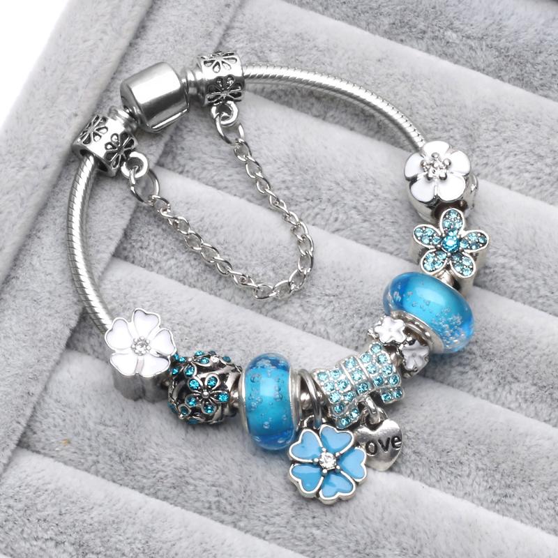 

Charm Bracelets PC1 Sweet Opal Burgeon Opening Bangles For Women Gift Pulseira Jewelry MM, Golden;silver