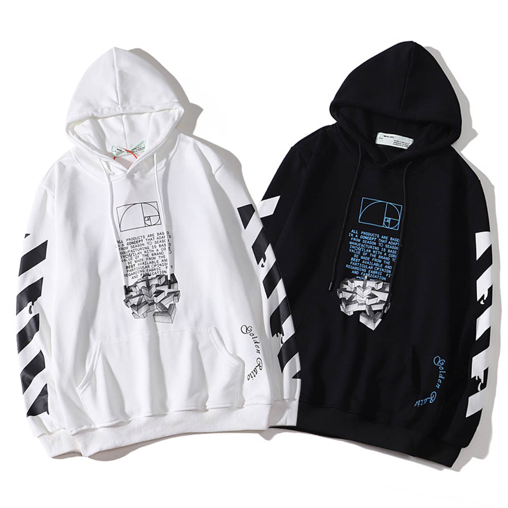 

Ins sports hoodie sweatshirt off geometric 3D graphics series OW men and women white loose hoodies JACKET Fitness tracksuits, Blue;black