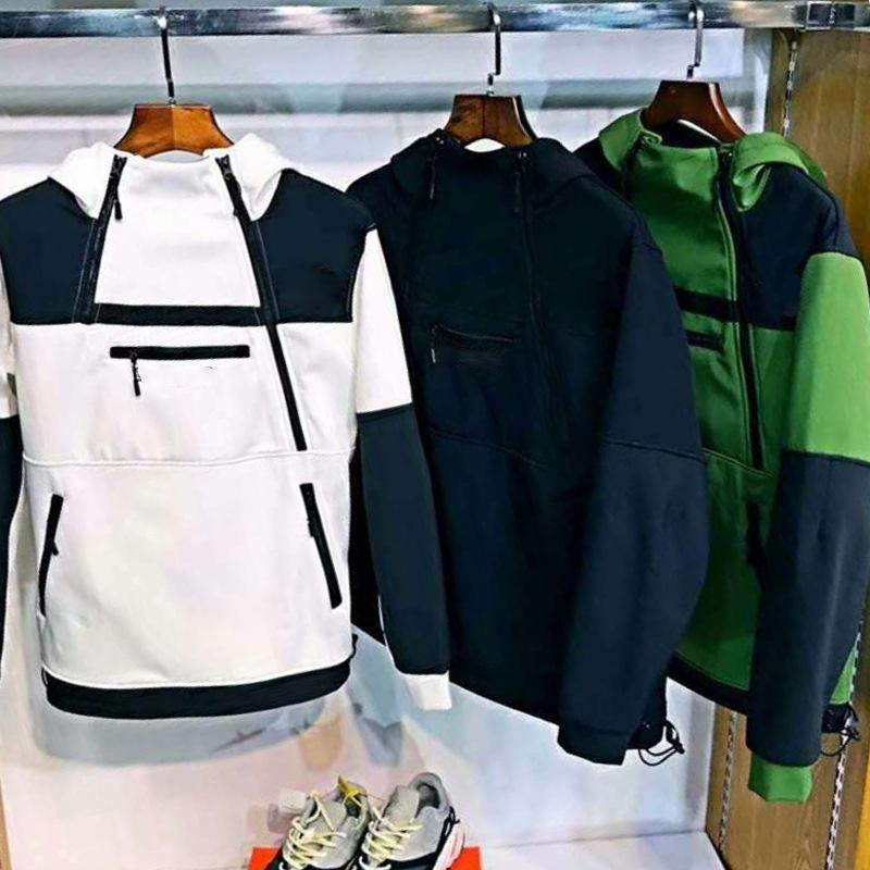 

Fashion Men windbreaker Jackets Hooded Coats Unisex Outdoor Black White Green Hip Hop Streetwear Spring Autumn Sport Hoodies Causal coat -2XL
