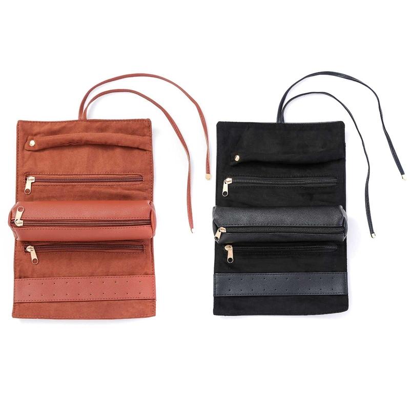 

Jewelry Pouches, Bags Travel Jewellery Roll Organizer Rolling-up Necklaces Earrings Rings Storage Holder For Daily Holiday Vocation Wearing