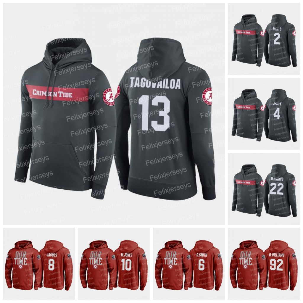 

Alabama Crimson Tide Hoodie 13 Tua Tagovailoa NCAA Jersey Quinnen Williams Mac Jones Jalen Hurts Jerry Jeudy Jaylen Waddle Josh Jacobs DeVonta Smith O.J. Howard, Red mens s-xxxl