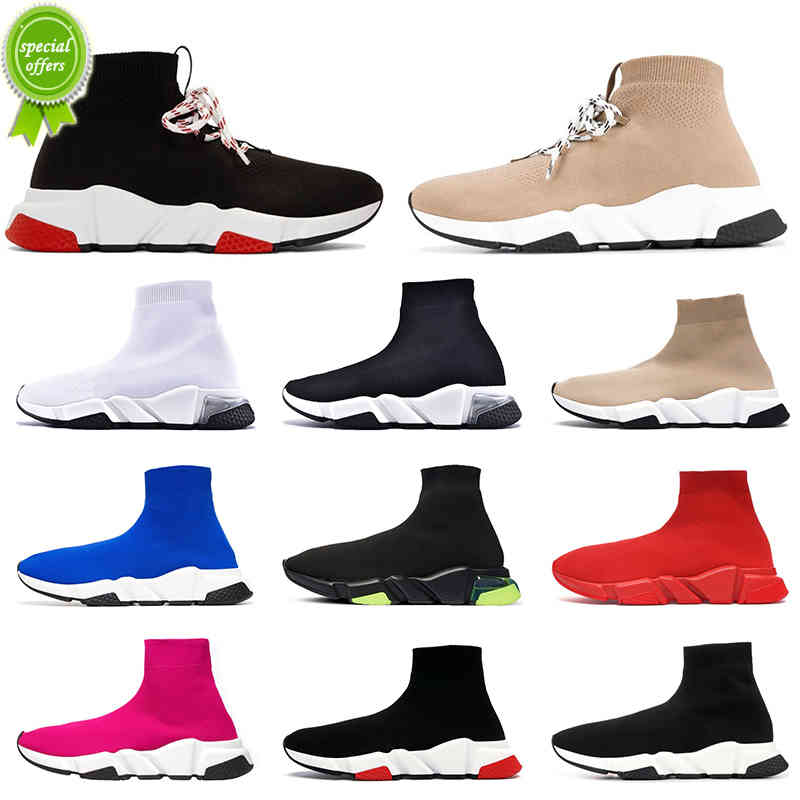 

36-45 sock trainers Laces Up Clearsole Black Red Beige Luxury Designer Sock Shoes Women Mens Casual Shoes Tripler étoile Vintage Platform Sneakers, #34 grey green 36-45