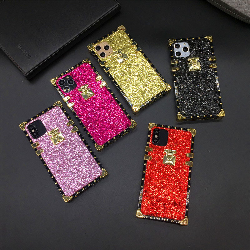 

Luxury Designer Starlight Glitter Shinning Square Cases for IPhone 14 13 12 Pro 11 PROMAX X XR XS MAX 7 8 Plus Wholesale Case ForSamsung Galaxy S22 S21 S20 Note 20 10, Silver