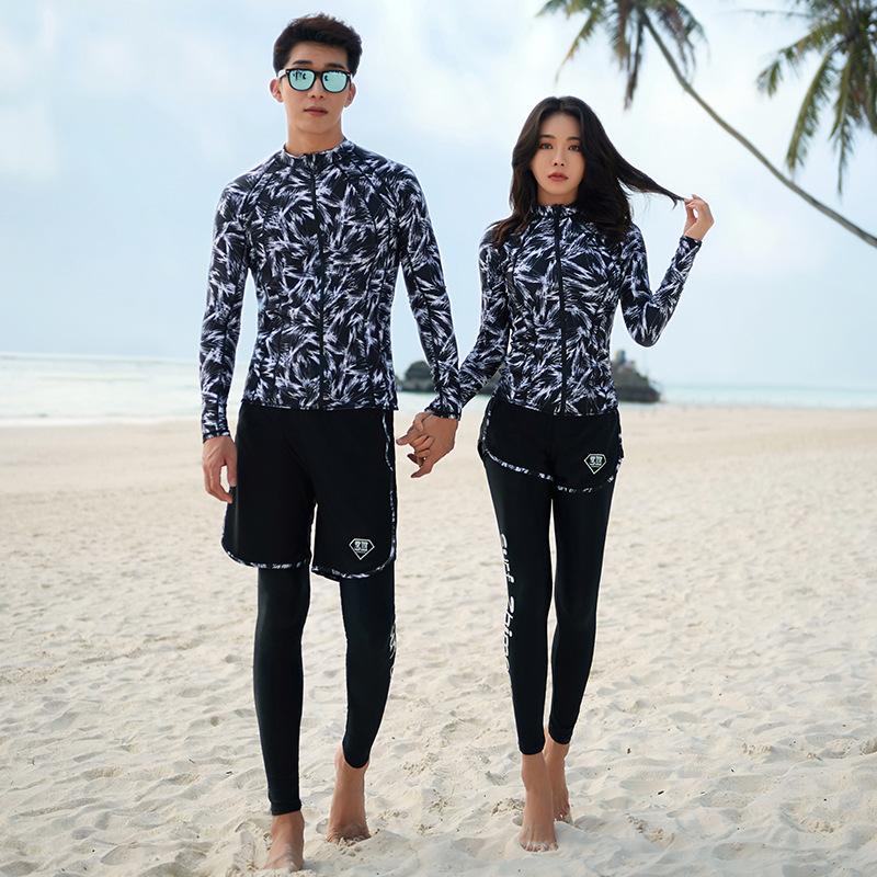

Women Bathing Suits Rashguard Long Sleeve Rash Guard Female Diving Swimsuits Badpak Surfing Swim Suit Bikinis Print One-Piece