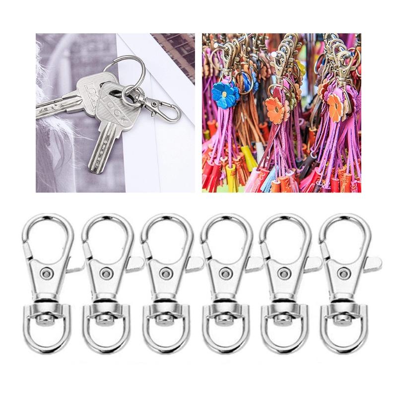 

Keychains 120 Pieces Swivel Clasps Bright Key Rings Metal Lanyard Snap Hooks Lobster Claw For Keychain Crafting
