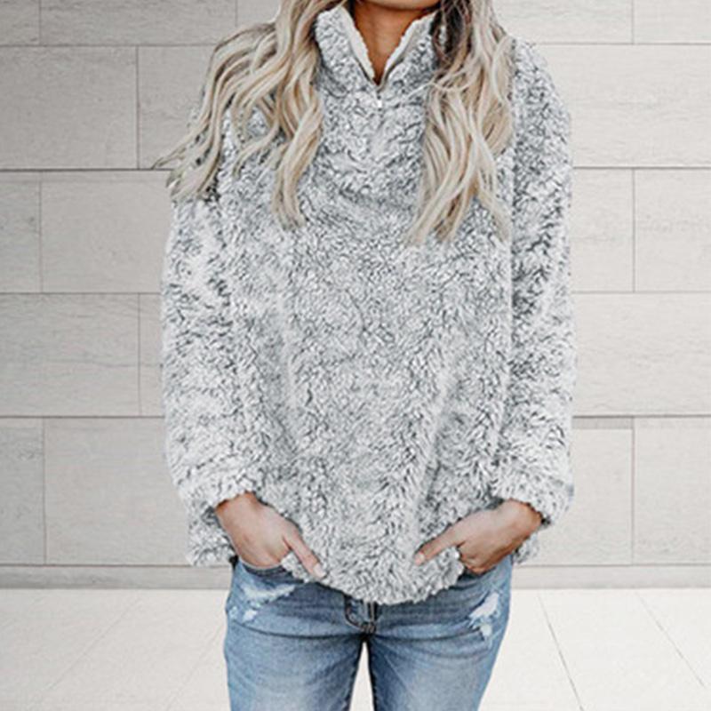 

Women's Hoodies & Sweatshirts 2021 Thicken Turtleneck Autumn Zipper Long Sleeve Female Pullovers Winter Casual Warm Ladies Sweatshirt, Black
