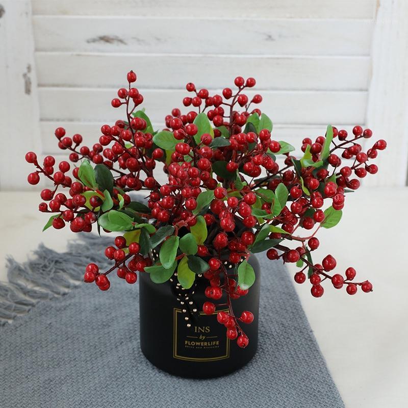 

Decorative Flowers & Wreaths Christmas Berry Blueberry Single Branch Simulation Fruits Plants Artificial DIY Wedding Garden Xmas Navidad Dec