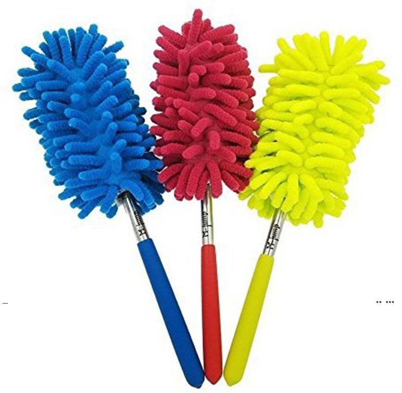 

new 10 Color Scalable Microfiber Telescopic Dusters Chenille Cleaning Dust Desktop Household Dusting Brush Cars Cleaning Tool EWE7181