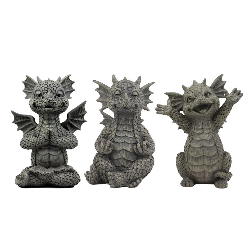 

Garden Decorations Dragon Meditation Statue In The Yard Fantasy Resin Collecting Crafts 18x11x9cm Outdoor Decoration
