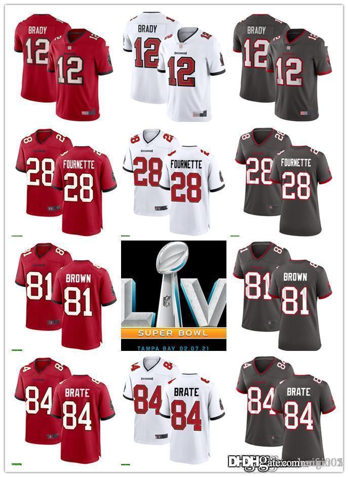 

Men Womens Youth Tampa Bay Buccaneers 84 Cameron Brate 12 Tom Brady 81 Antonio Brown 28 Leonard Fournette red Football Jerseys, Black;red