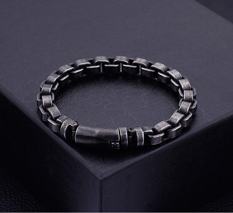 

Solid Black Stainless Steel Men Bike Bracelet Vintage Punk Jewelry Biker Bicycle Chain Link Friendship Mens Bracelets & Bangles Link,