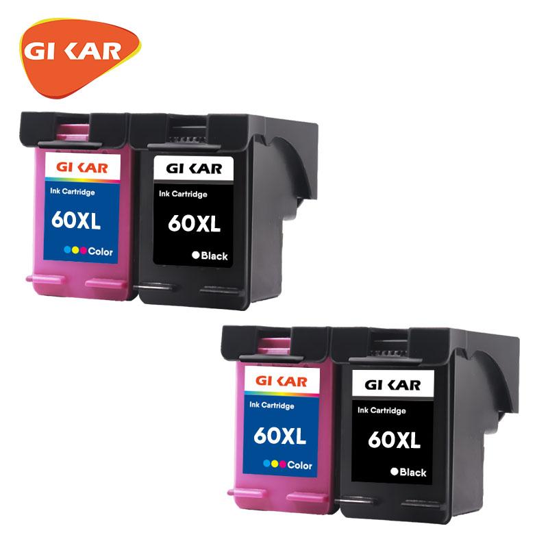 

Gikar 60 Xl 60XL Black Tri-color Remanufactured Inket For Deskjet D2530 D2545 D2560 D2563 PoSmart C4640 C4650 C4680 Ink Cartridges