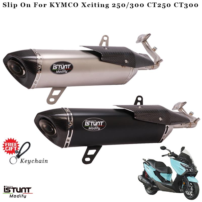 

Motorcycle Exhaust System Pipe For KYMCO Xciting 250/300 CT250 CT300 Escape Modified Stainless Steel Front Link Muffler DB Killer