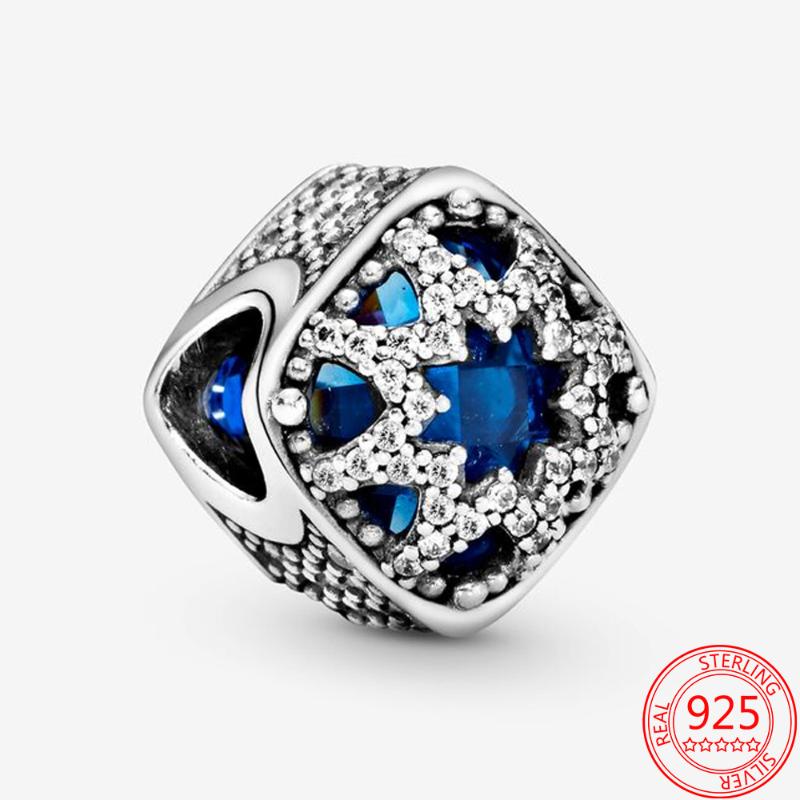 

Other Authentic 925 Sterling Silver Square Blue Star Charm Fits Original Bracelet Fashion Jewelry DIY Beaded