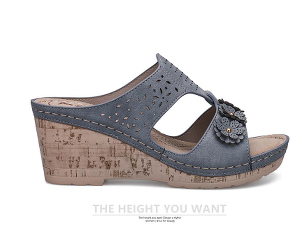 

High Shoes Woman Wedges Fashion Girl Summer Beach Sandals Sexy Slippers Slides Plus Size Sandalias Mujer Sapato Feminino K0348, Black