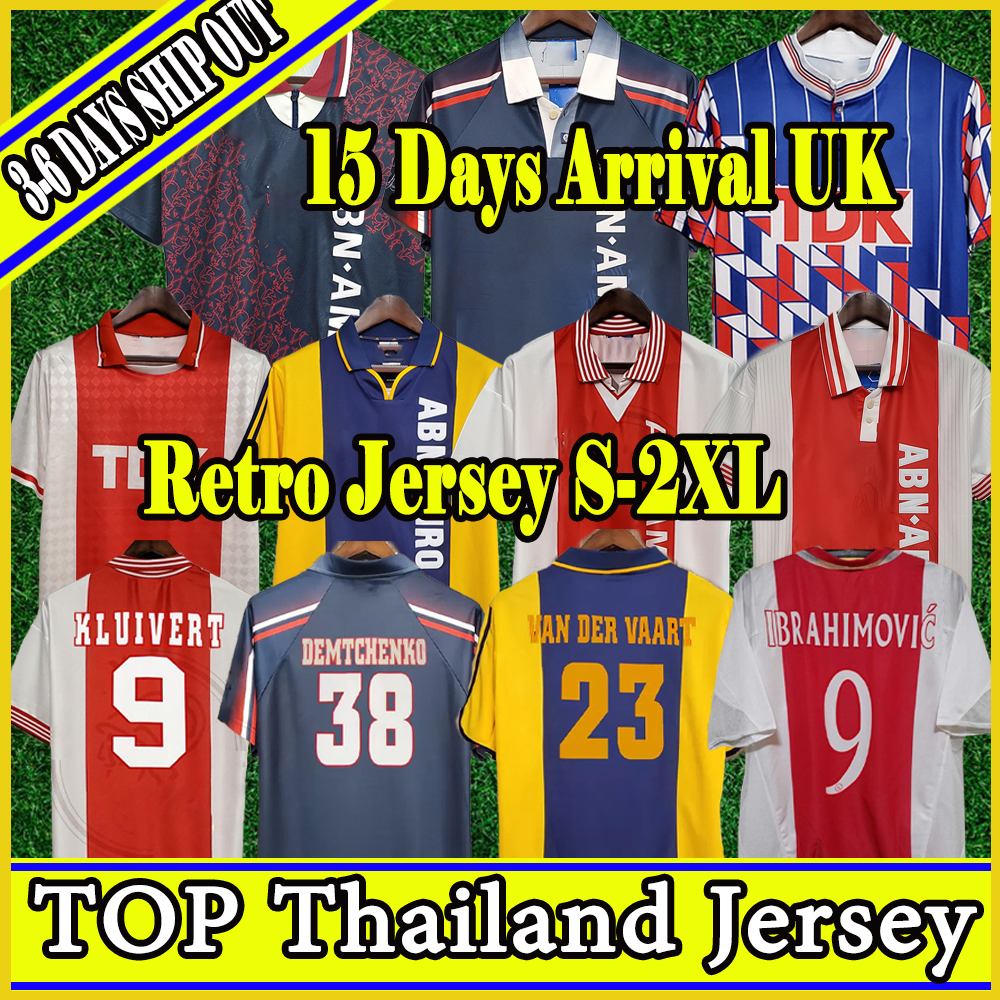 

04 05 IBRAHIMOVIC BOUKHARI Mens Retro Home Soccer Jerseys 98 99 SIBON LITMANEN SIER classic Football Shirt 94 95 KLUIVERT RIJKAARD adult Uniforms Home Away Kit, 1995 away