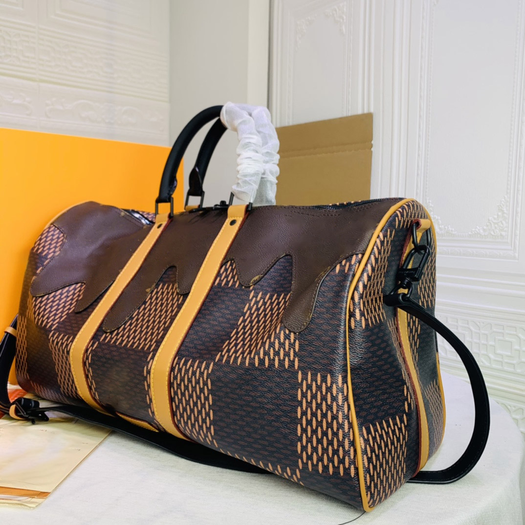 

high quality male and female travel bag large capacity leather outdoor portable shoulder hand size 50-29-23 cm654134