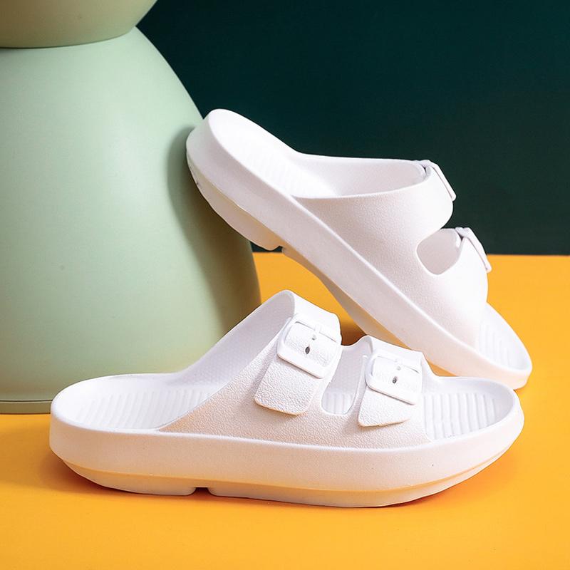 

Slippers Women's Summer Thick Bottom Fashion Casual EVA Couple Plus Size Soft-soled Solid Non-Slip Women Sandals, White