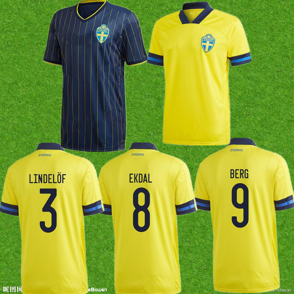 

men 2021 LARSSON KALLSTROM Mens Soccer Jerseys IBRAHIMOVIC TOIVONEN Home Yellow Away Football Shirts Sweden National Team MARCUS BERG Uniforms, Black;yellow