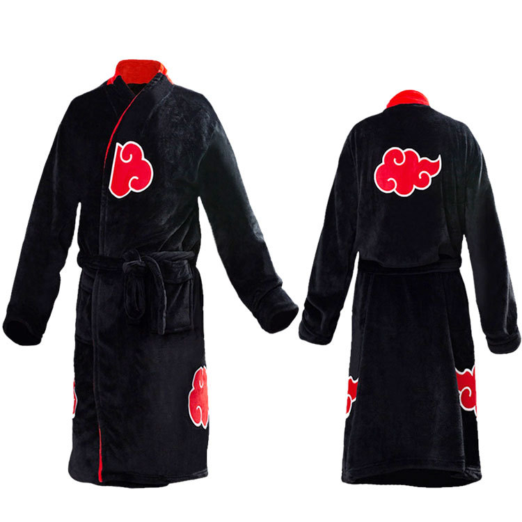 

Hapyto Uzumaki Hapyto Uchiha Itachi Robe Adult Men Bathrobe Pajamas Cosplay Costumes Cloak, Black