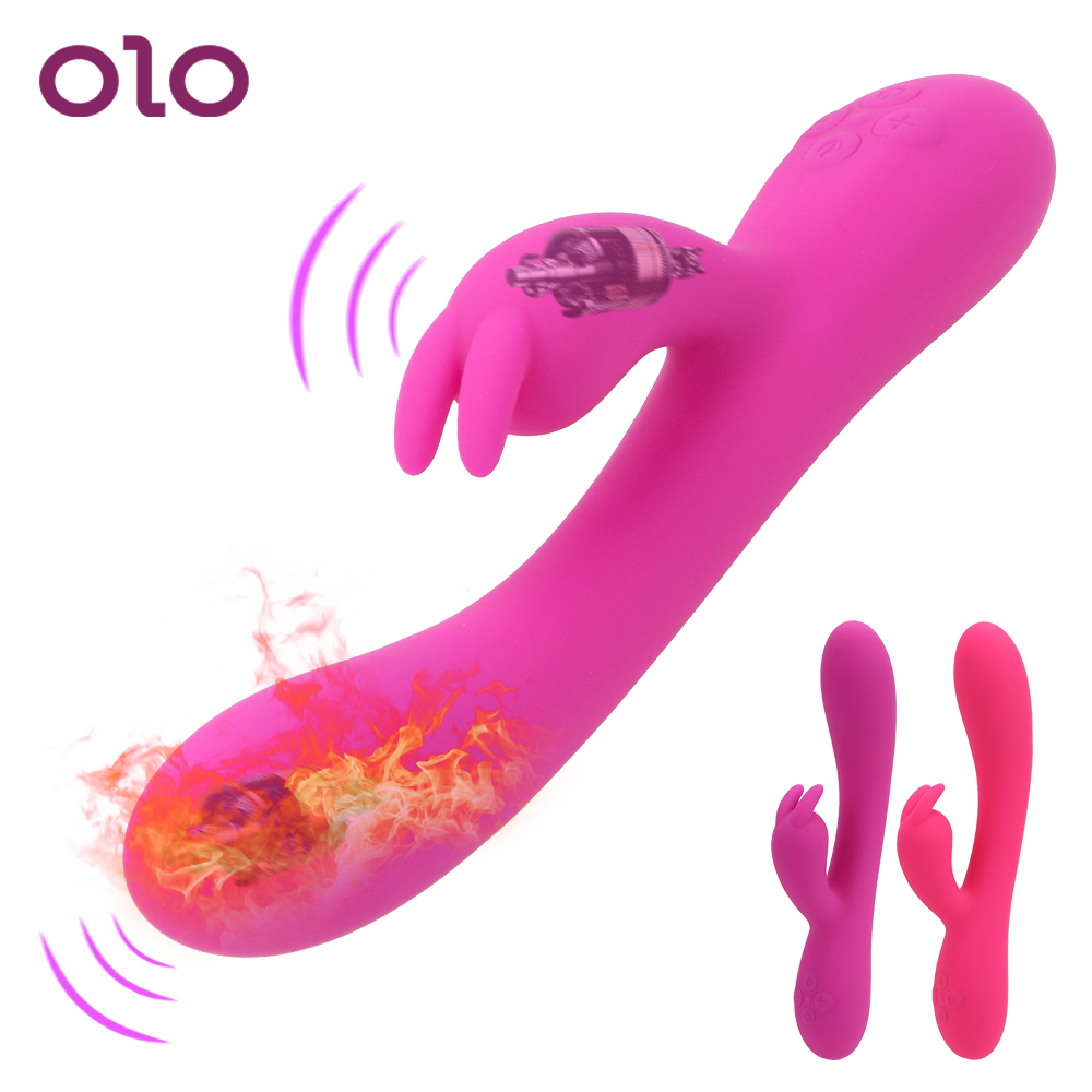 OLO 16 Speeds G Spot Nipple Massager Sex Toys for Women Clitoris Vagina Stimulation Dual Motors Dildo Heating Rabbit Vibrator-image-733809312