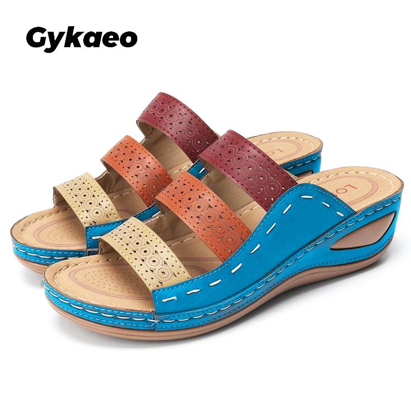 

Slippers Women's Beach Summer Women Lady Retro Color Soft Leather Casual Open Peep Toe Sandals Shoes Slides Plus Size 44, White