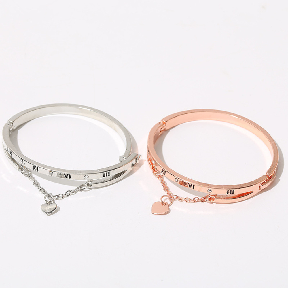 

Hand catenary simple love digital girl couple's peach heart tassel Bracelet, Golden;silver