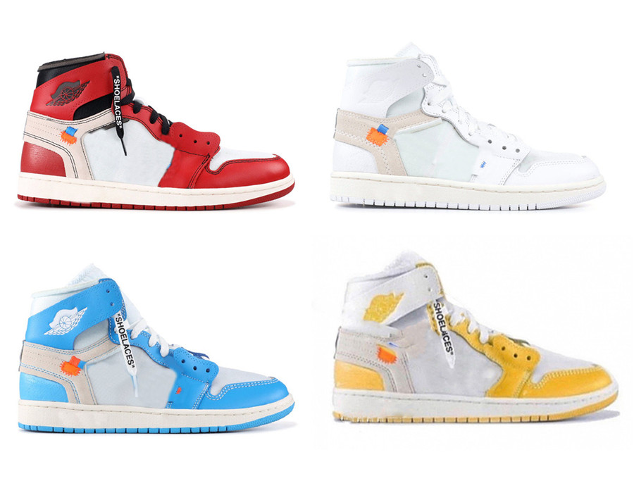 

2021 Release Off Authentic 1 High UNC Shoes Men Women 4S 5S White Powder University Blue Canary Yellow Chicago MCA 07 Vapor Dunk Outdoor Sneakers With Original Box, Customize