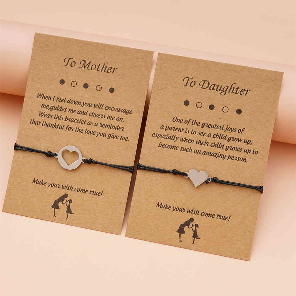 

Mother Daughter Bracelet Set Mommy and Me Heart Bracelet Inspirational Gift for Mom Make a Bracelet Mom Daughter Gift