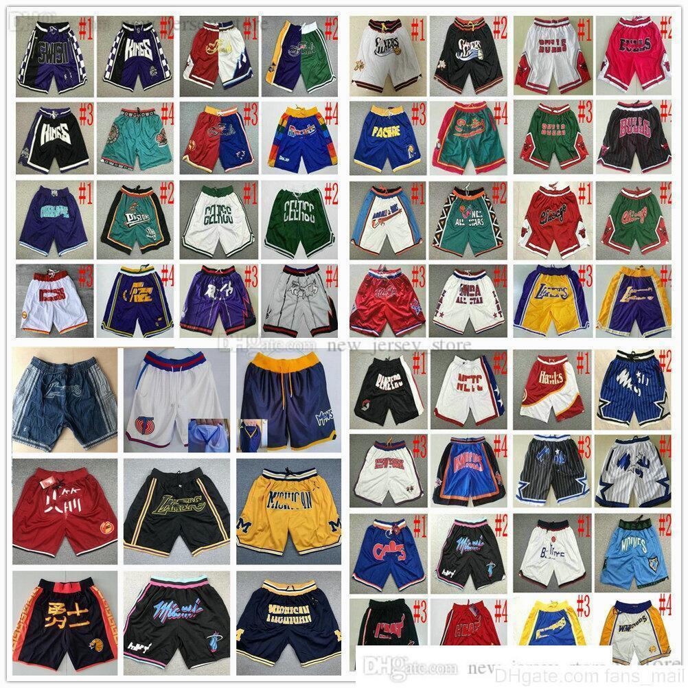 

Team Stitched Basketball Baseball Pocket Retro Short Top Quality 2021 Hip Pop Pant With Pockets Zipper Sweatpants Shorts Men Size  M L XL XXL, Choose the number you need